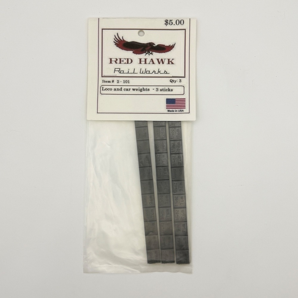 Red Hawk Rail Works Loco Car Weights 3 Sticks Grey Adhesive Segmented 2-101